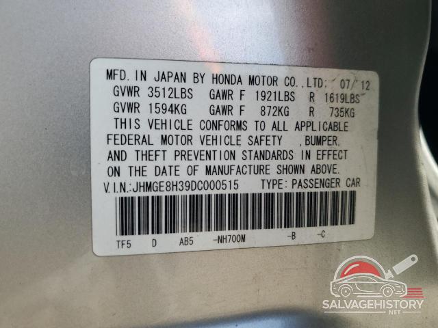 JHMGE8H39DC000515 2013 HONDA FIT photo no. 12