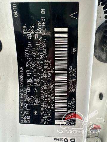 JTEBU5JR7A5022830 2010 TOYOTA 4RUNNER photo no. 10
