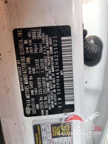 5XYPH4A52HG251021 2017 KIA SORENTO photo no. 13