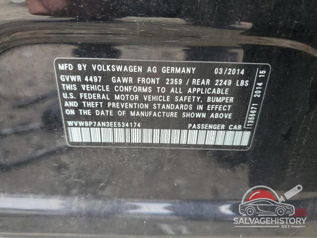 WVWBP7AN3EE534174 2014 VOLKSWAGEN CC photo no. 12