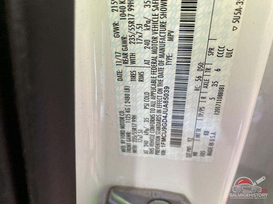 1FMCU9GD4JUA85039 2018 FORD ESCAPE photo no. 6