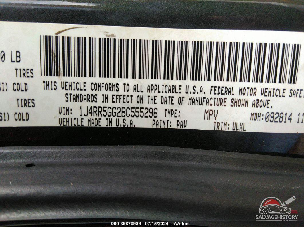 1J4RR5GG2BC555296 2011 JEEP GRAND CHEROKEE photo no. 9