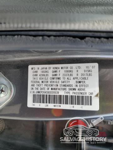 JHMCP26438C020539 2008 HONDA ACCORD photo no. 12