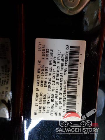 1HGCR2F38HA167603 2017 HONDA ACCORD photo no. 13