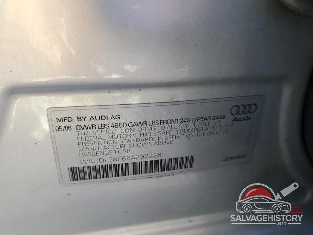 WAUDF78E66A292228 2006 AUDI A4 photo no. 12