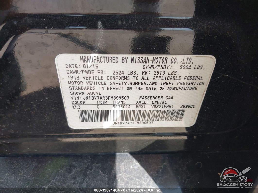 JN1BV7AR3FM399507 2015 INFINITI Q50 photo no. 9