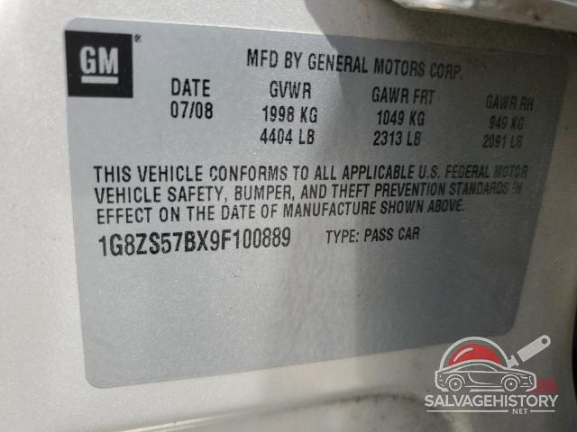 1G8ZS57BX9F100889 2009 SATURN AURA photo no. 12