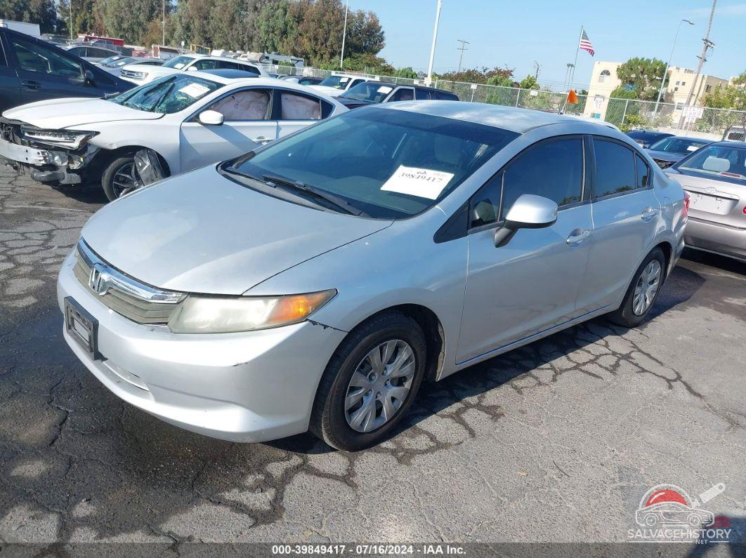 2HGFB2F5XCH590213 2012 HONDA CIVIC photo no. 2