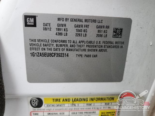 1G1ZA5EU8CF392314 2012 CHEVROLET MALIBU photo no. 12