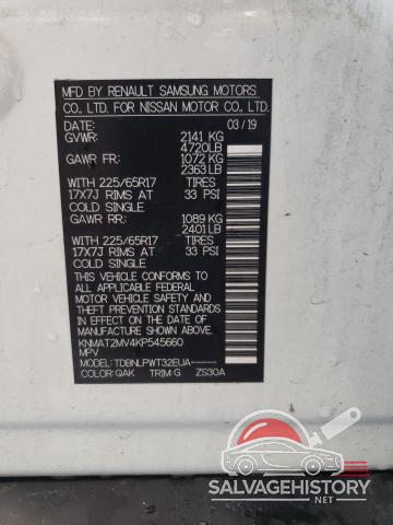 KNMAT2MV4KP545660 2019 NISSAN ROGUE photo no. 14