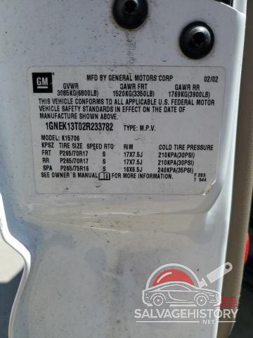 1GNEK13T02R233782 2002 CHEVROLET TAHOE photo no. 13