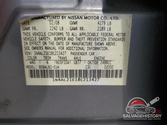 1N4AL21E18C213427 2008 NISSAN ALTIMA photo no. 12