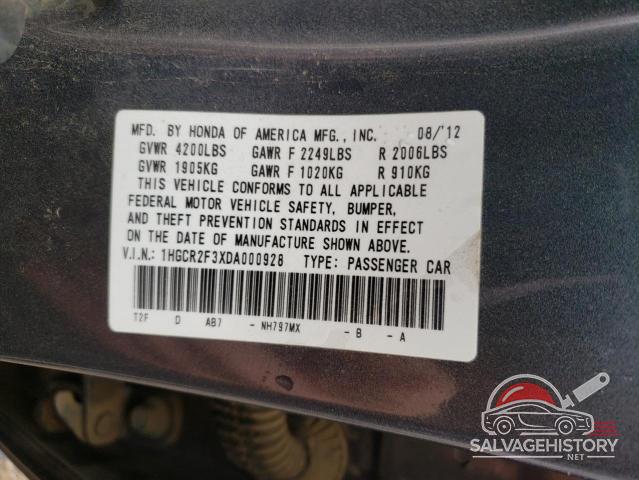1HGCR2F3XDA000928 2013 HONDA ACCORD photo no. 12