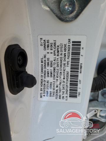 2HGFC2F77JH530367 2018 HONDA CIVIC photo no. 12