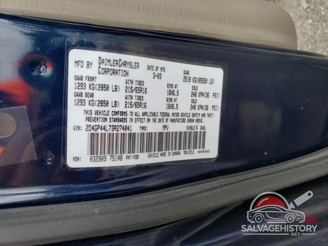 2D4GP44L73R274041 2003 DODGE CARAVAN photo no. 13