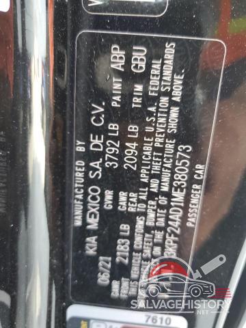 3KPF24AD1ME380573 2021 KIA FORTE photo no. 12