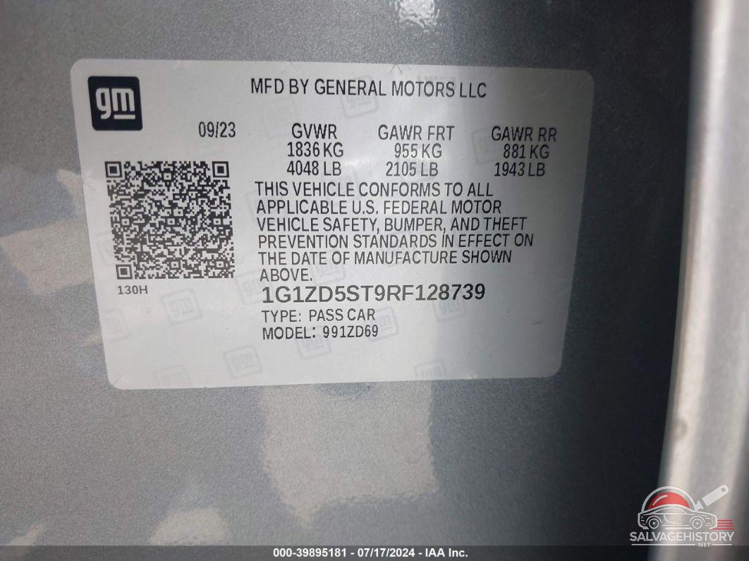 1G1ZD5ST9RF128739 2024 CHEVROLET MALIBU photo no. 9