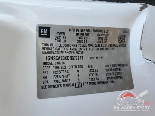 1GNSCAE0XDR377717 2013 CHEVROLET TAHOE photo no. 14