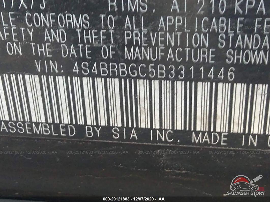 4S4BRBGC5B3311446 2011 SUBARU OUTBACK photo no. 9