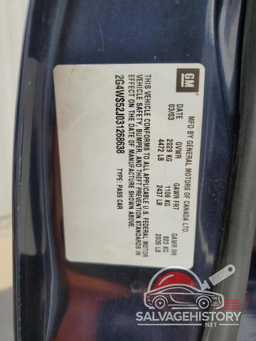 2G4WS52J031268638 2003 BUICK CENTURY photo no. 12