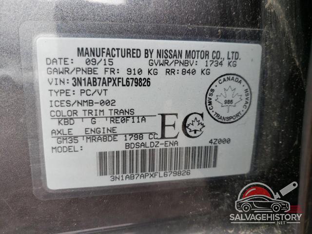3N1AB7APXFL679826 2015 NISSAN SENTRA photo no. 12