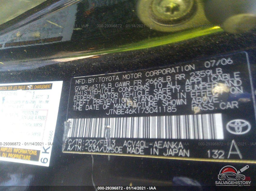 JTNBE46K173041185 2007 TOYOTA CAMRY photo no. 9