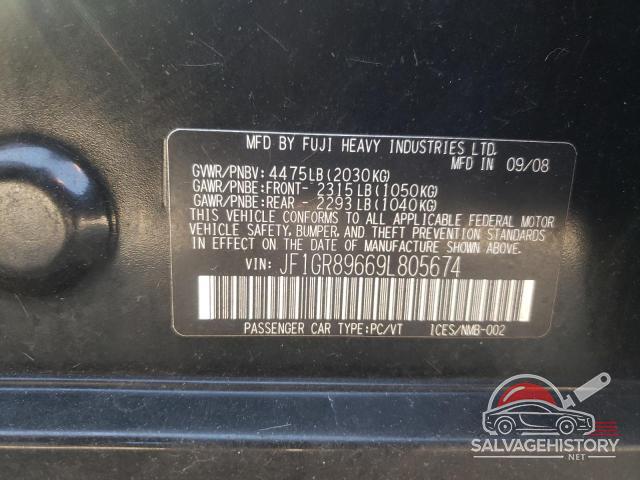 JF1GR89669L805674 2009 SUBARU WRX photo no. 12