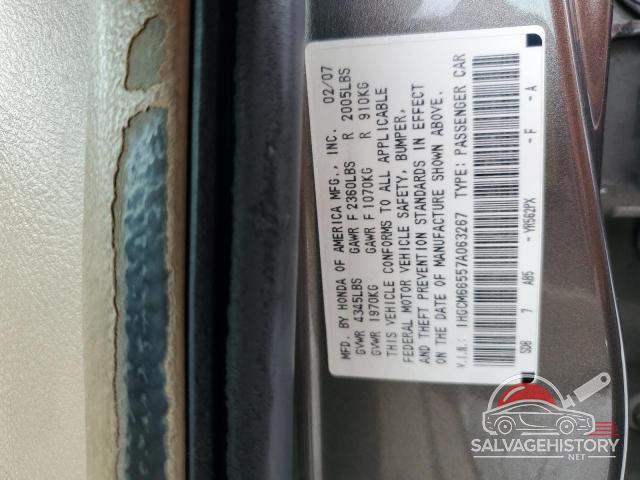 1HGCM66557A063267 2007 HONDA ACCORD photo no. 12