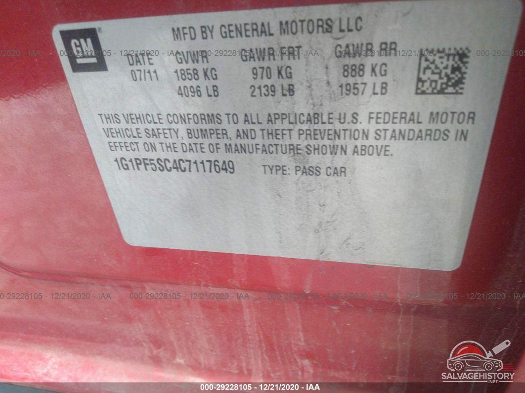 1G1PF5SC4C7117649 2012 CHEVROLET CRUZE photo no. 9
