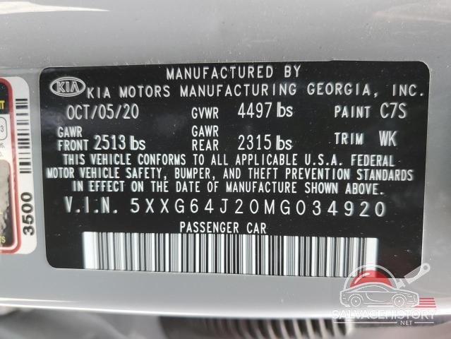 5XXG64J20MG034920 2021 KIA K5 photo no. 13