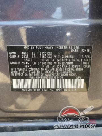 4S4BSBNC5G3296400 2016 SUBARU OUTBACK photo no. 13