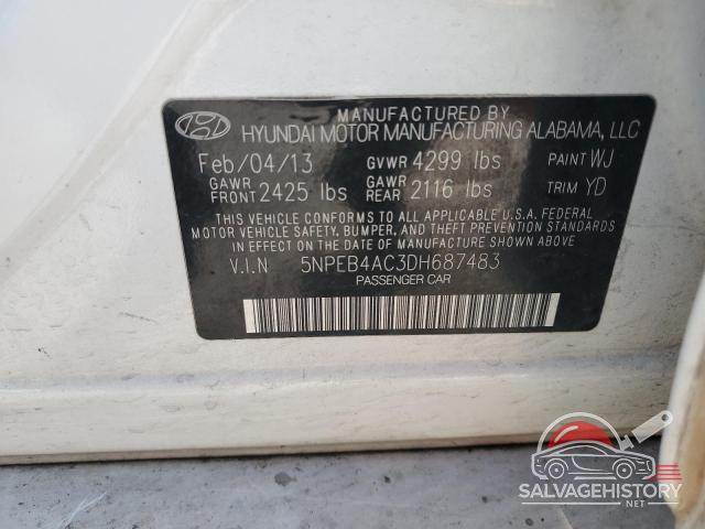 5NPEB4AC3DH687483 2013 HYUNDAI SONATA photo no. 12