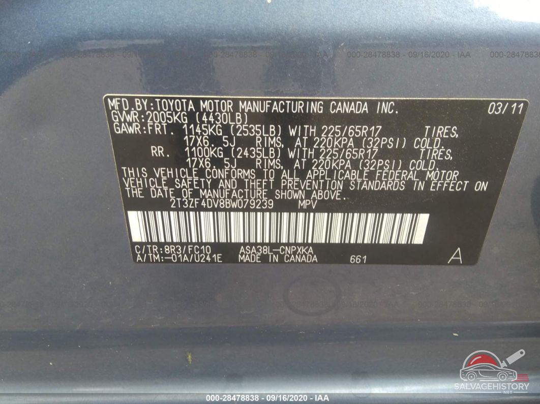 2T3ZF4DV8BW079239 2011 TOYOTA RAV4 photo no. 9