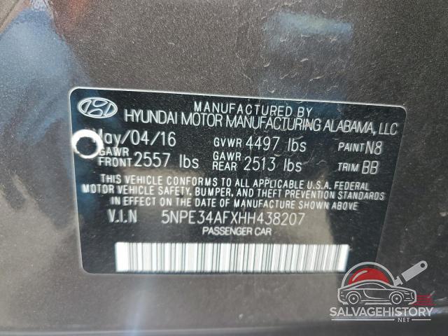 5NPE34AFXHH438207 2017 HYUNDAI SONATA photo no. 12