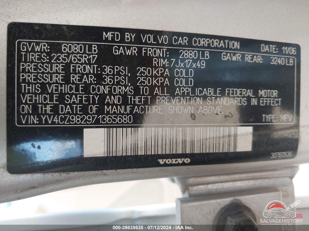 YV4CZ982971365680 2007 VOLVO XC90 photo no. 9