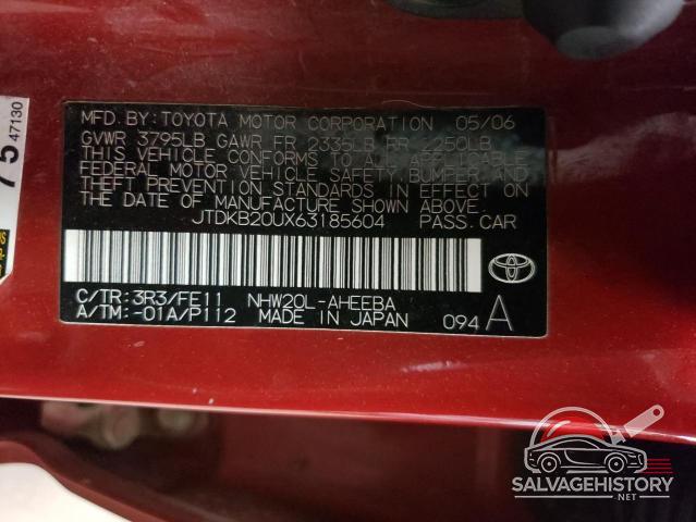 JTDKB20UX63185604 2006 TOYOTA PRIUS photo no. 12