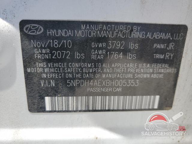 5NPDH4AEXBH005353 2011 HYUNDAI ELANTRA photo no. 12