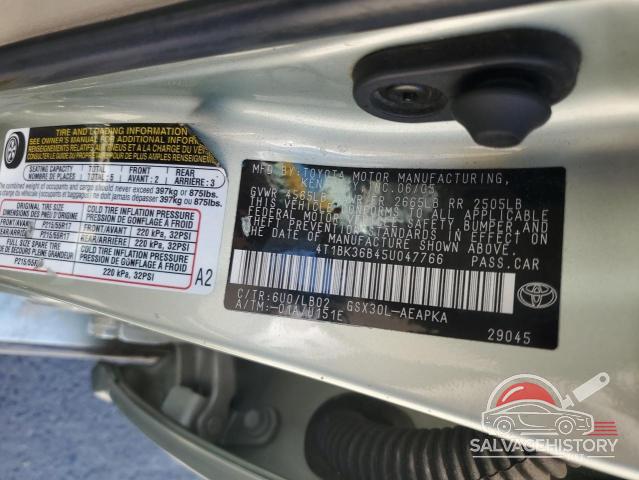 4T1BK36B45U047766 2005 TOYOTA AVALON photo no. 12