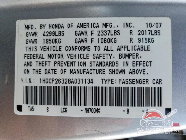 1HGCP26328A031134 2008 HONDA ACCORD photo no. 13