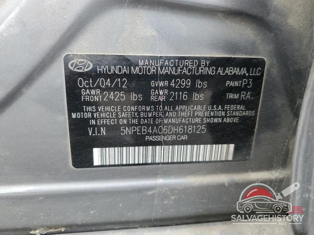 5NPEB4AC6DH618125 2013 HYUNDAI SONATA photo no. 12
