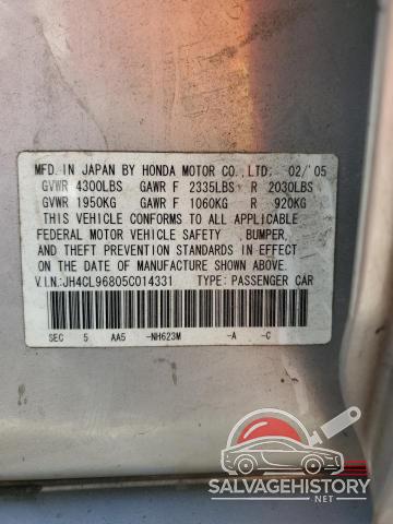 JH4CL96805C014331 2005 ACURA TSX photo no. 12
