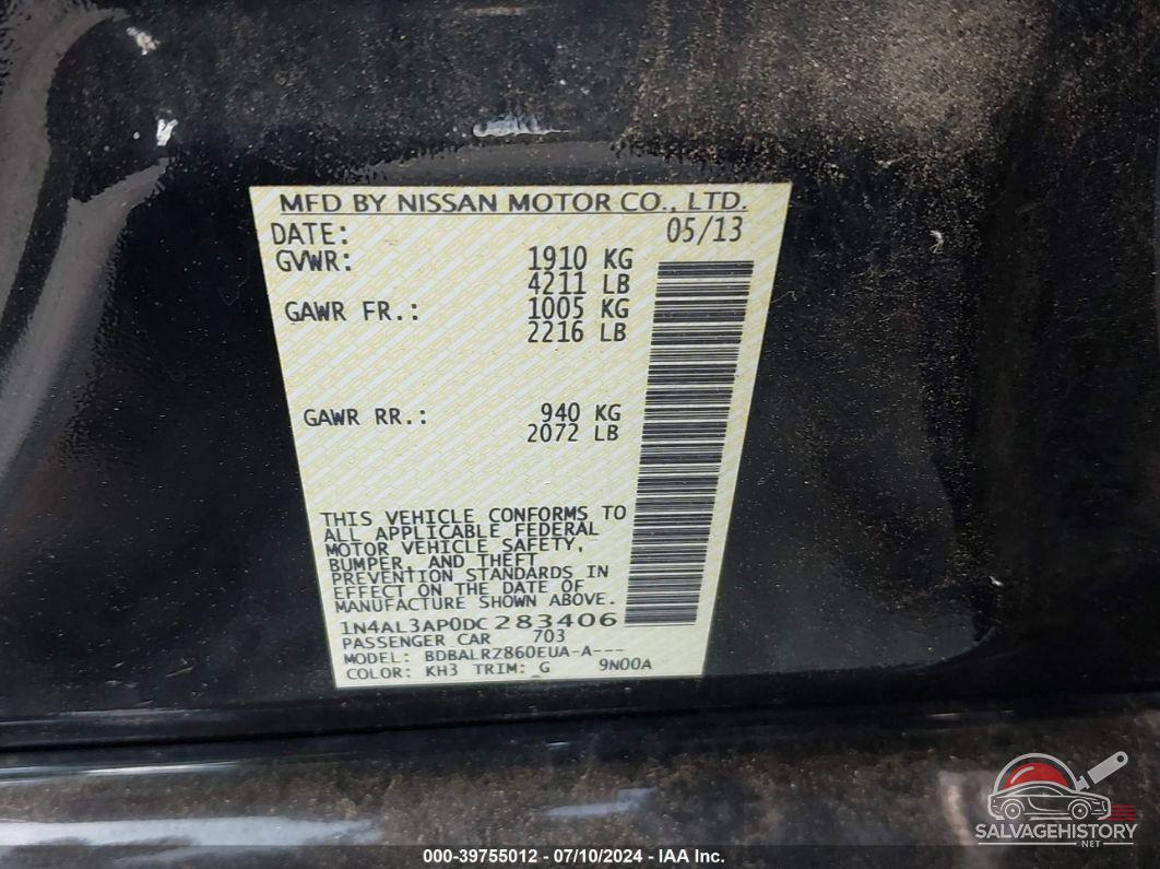 1N4AL3AP0DC283406 2013 NISSAN ALTIMA photo no. 9