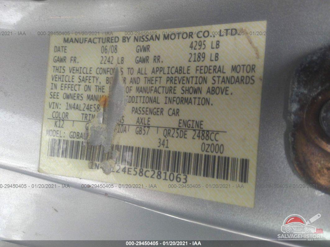 1N4AL24E58C281063 2008 NISSAN ALTIMA photo no. 9