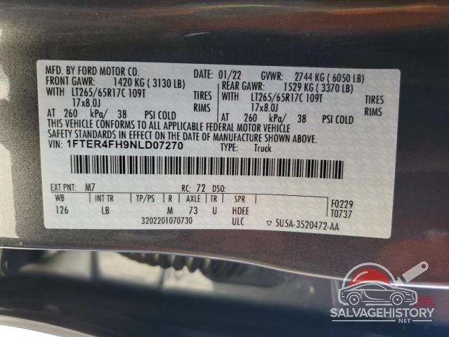 1FTER4FH9NLD07270 2022 FORD RANGER photo no. 13
