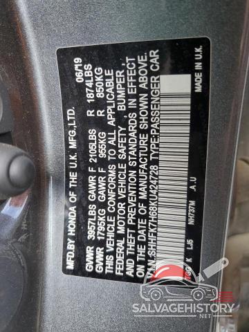 SHHFK7H68KU424728 2019 HONDA CIVIC photo no. 12
