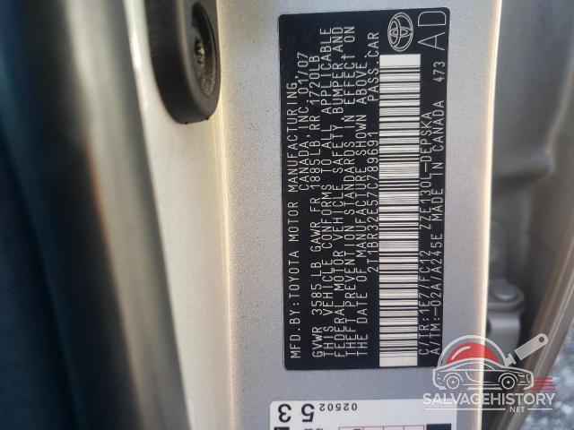 2T1BR32E57C789691 2007 TOYOTA COROLLA photo no. 12