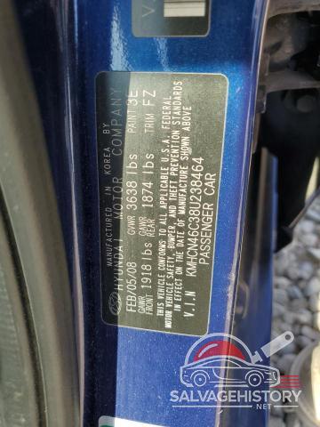 KMHCN46C38U238464 2008 HYUNDAI ACCENT photo no. 12