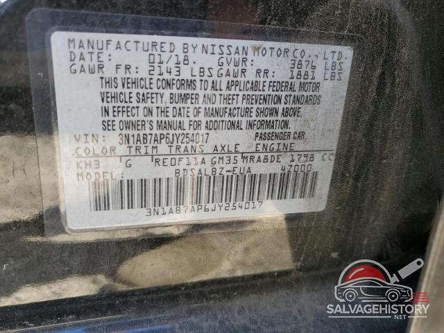 3N1AB7AP6JY254017 2018 NISSAN SENTRA photo no. 12