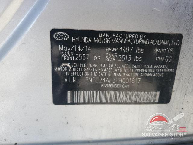 5NPE24AF3FH001617 2015 HYUNDAI SONATA photo no. 12