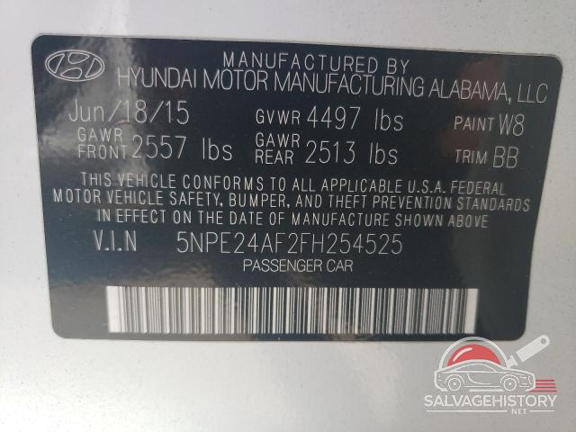 5NPE24AF2FH254525 2015 HYUNDAI SONATA photo no. 12